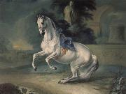 Johann Georg von Hamilton The women stallion Leal in the Levade Sweden oil painting artist
